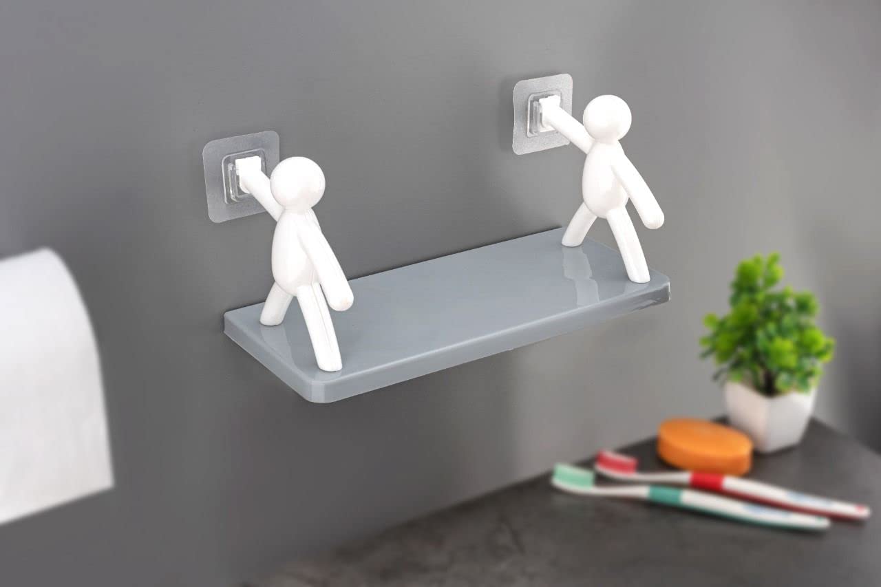 Heer Cartoon Man Simple Wall Hanging || SelfAdhesive Bathroom Cosmetics Storage Racks || Kitchen Spice Tank Finishing Rack (Pac