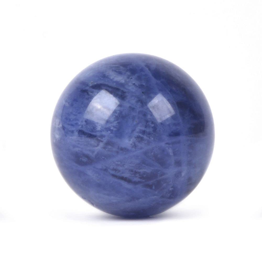Justinstones Natural Sodalite Tumble 20mm Gemstone Healing Crystal Energy Ball Round Sphere Specimen Collection Pocket Palm Worr