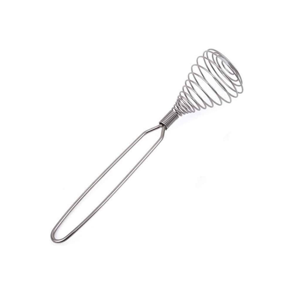 Mini French Spring Whisk, 8.67 Inch Silver Stainless Steel Spring Coil Whisk, Hand Eggbeater Egg Mixer Whisk Blender Stirring Be