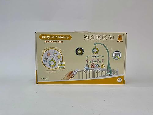 Baby Musical crib Mobile with Timing Function Projector and Lights Hanging Rotating Rattles and Remote control Music Box with 150 Melodies Toy for Newborn 0-24 Months
