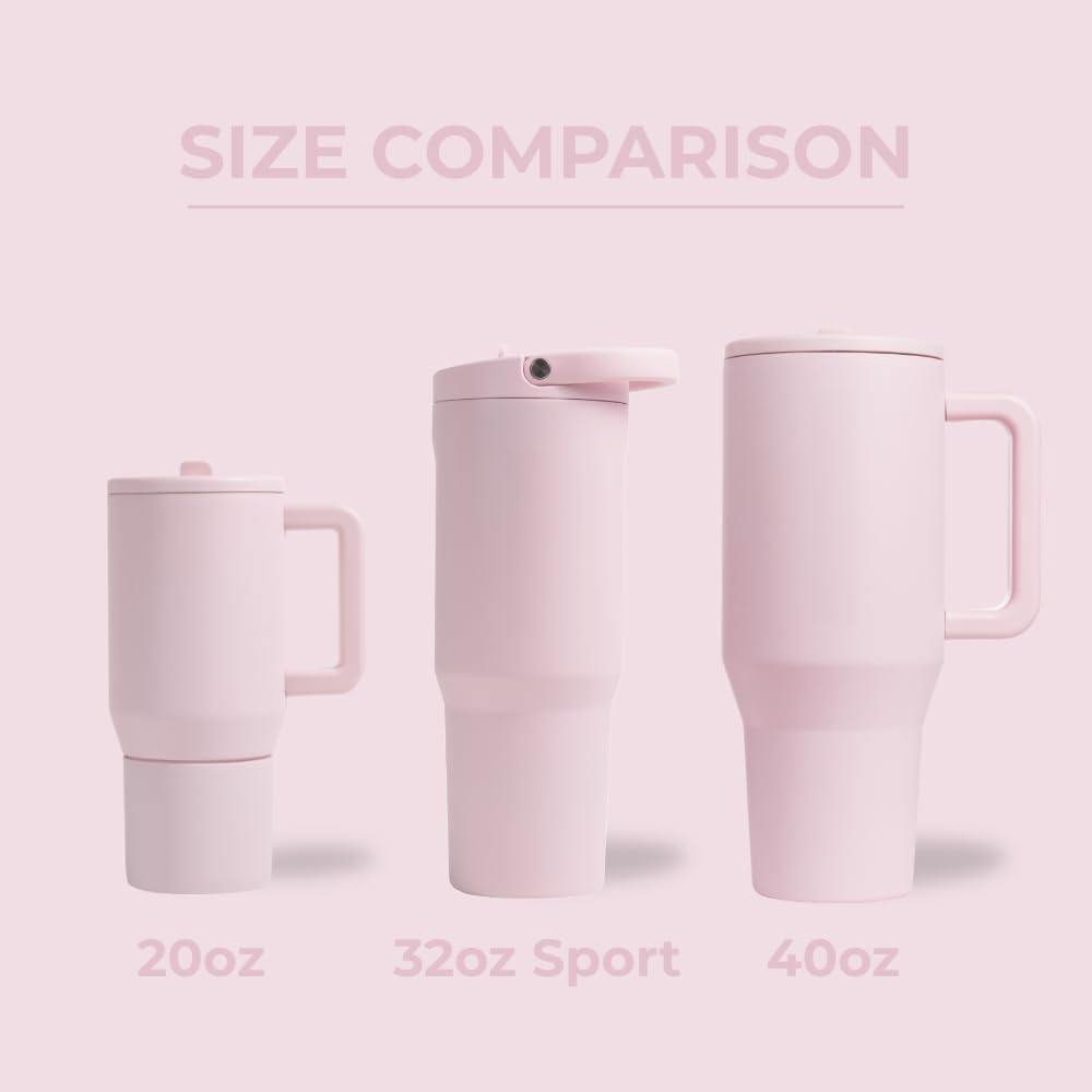 HydroJug Sport - Stainless Steel Tumbler with Straw, Vacuum Insulated, 32oz Leakproof Water Bottle, Ergonomic Design, Reusable,