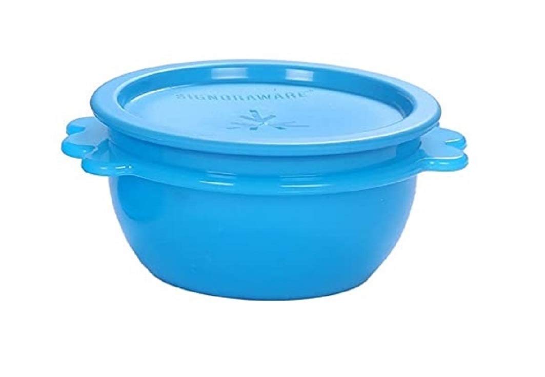 Signoraware Centre Press Container Set, 2 Litre Each, Set Of 2, Turkish Blue