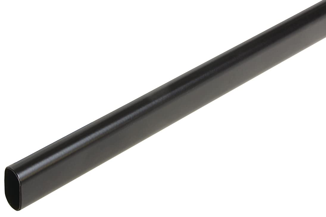 Oval Closet Rod With End Supports (Matte Black - 24 Inch)