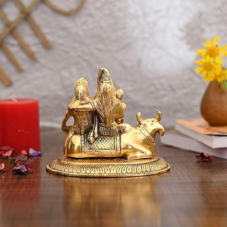 Achleshwar Handcrafted Shiva Parvati Ganesh Idol Shiv Parivar Murti Statue Sculpture - Lord Shiva Idols Family Sitting On Nandi