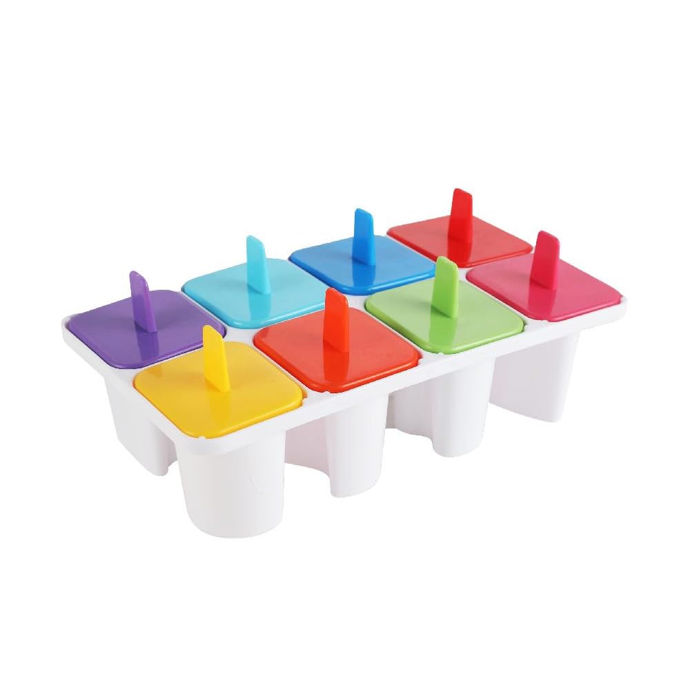 PARENCE. - Set of 8 Reusable Ice Cream Moulds - Food Grade Polypropylene - Sorbets, Popsicles, Frozen Fruit Juices