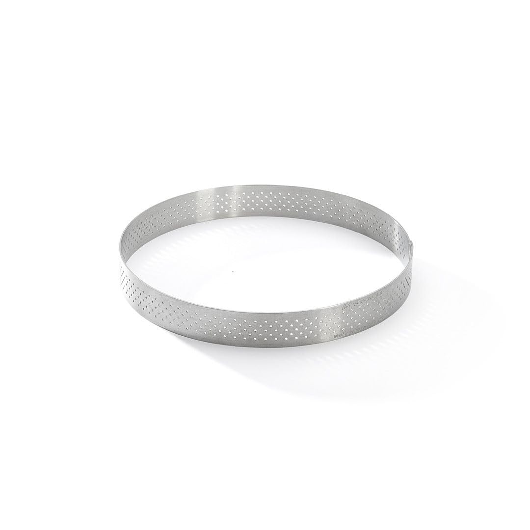 De Buyer Perforated Round Tart Ring - 6 Diameter, 0.8 Height - Perfect For Baking Beautifully Crisp Tarts - Easy To Use & Clean