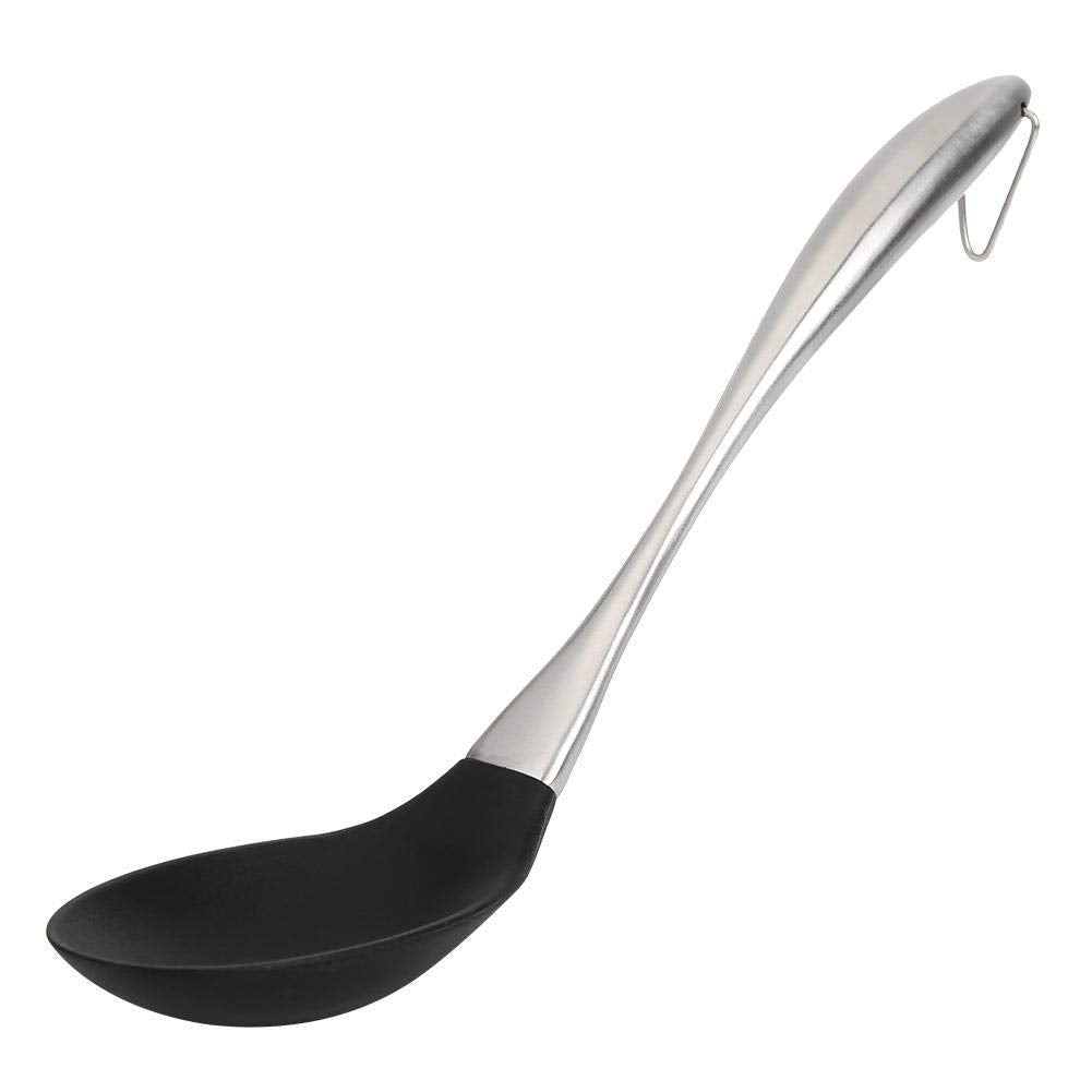 PPlus International Kitchen Silicone Ladle Spoon,Cooking Utensils Silicone Soup Ladle With Heat Resistant Silicone Covering Hea