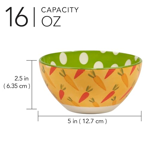 Cerified International Certified International Easter Pad Print 16 Oz. Bowls, Set Of 6, Multicolor