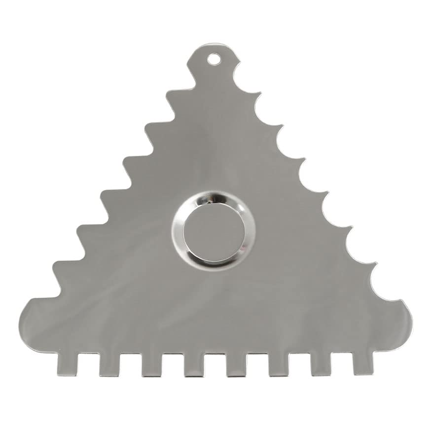 Yyangz 2Pcs Stainless Steel Triangle Shaped Cake Scraper, Cake Decorating Tools, Edge Side Jagged Wave Double Sided Patterned Co