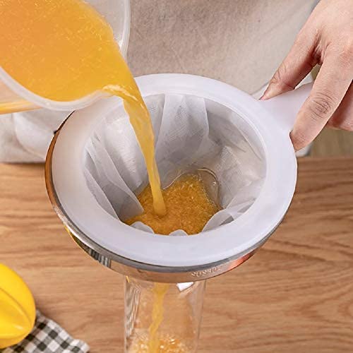 Iaxsee 5-Inch Funnel With Fine Mesh Strainer, 304 Stainless Steel Funnel With Extra Fine Mesh Strainer 200 Mesh Cooking Oil Filt