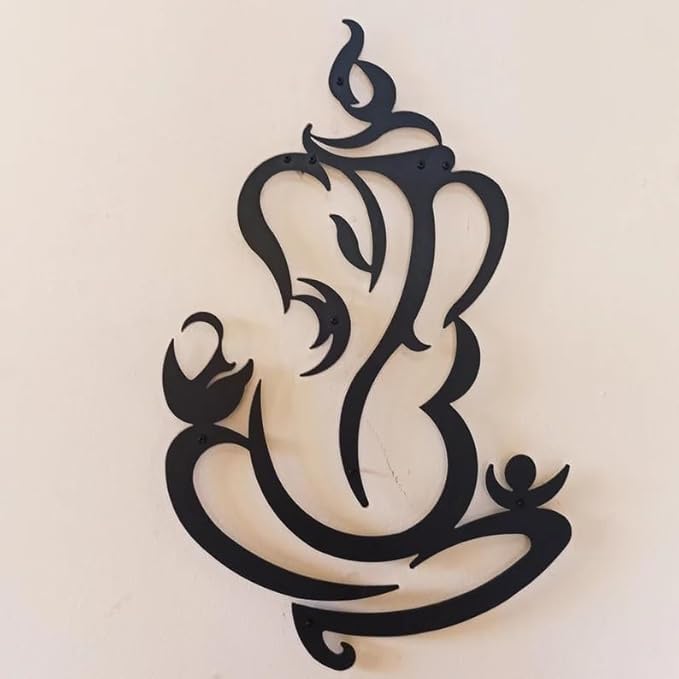 BLIND SHOP Lord Ganesha Metal Wall Art - Finish Wall Hanging for Living Room & Home Decor - Modern Art for Bedroom, Office