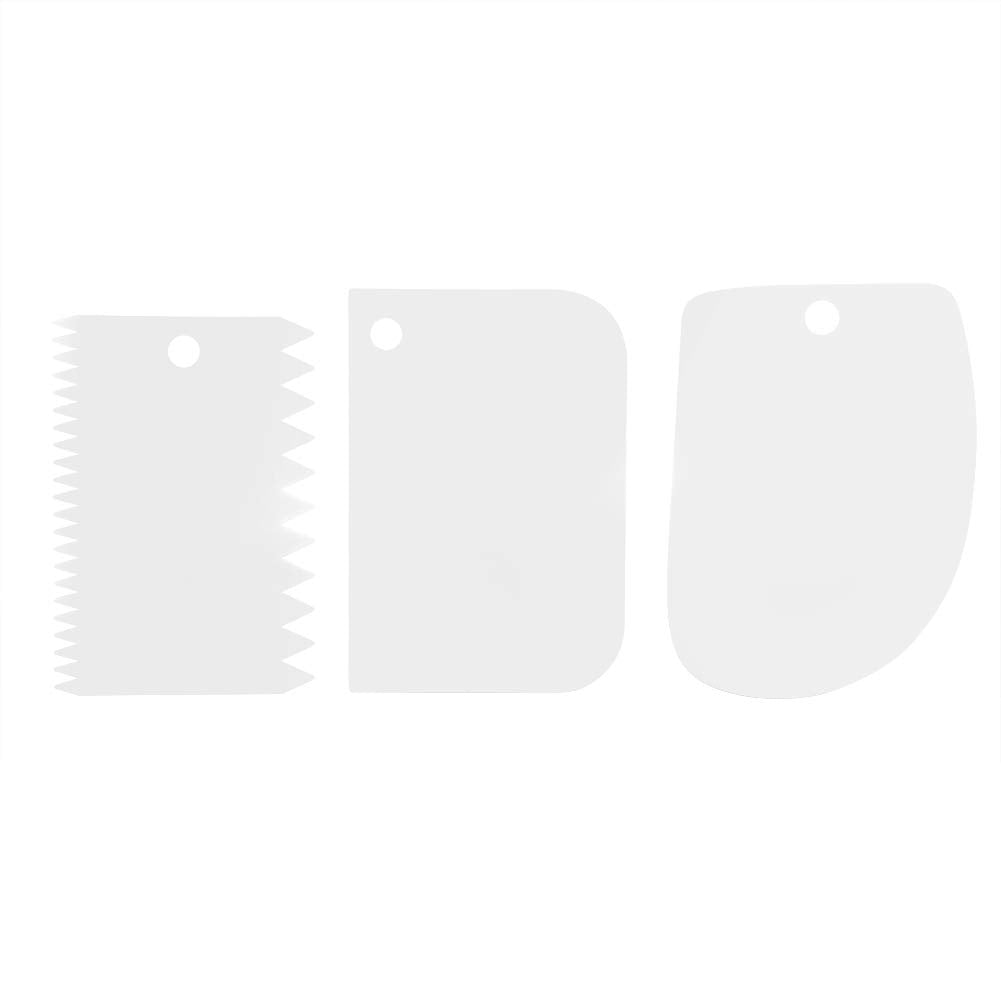 3 Pieces Dough Scraper Flexible Plastic Multipurpose Food Bench Bowl Scraper With Curved And Flat For Bread Dough Cake Fondant I