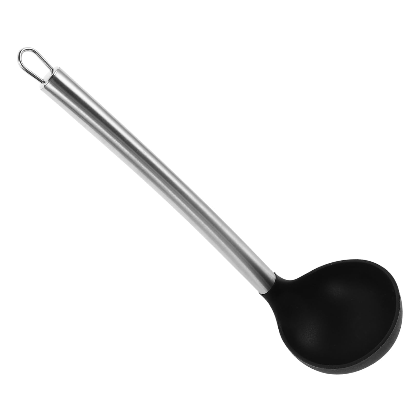 MUCKLILY Heat Resistant Silicone Soup Ladle with Stainless Steel Handle Non Stick Serving Spoon for Cooking Soups Stews and Sauc