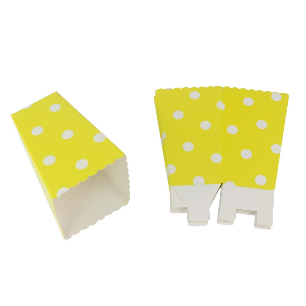 Red Black Yellow Paper Popcorn Boxes 36pcs  Cardboard Polka Dot Popcorn Containers for Party Favor (red Black Yellow  36pcs)