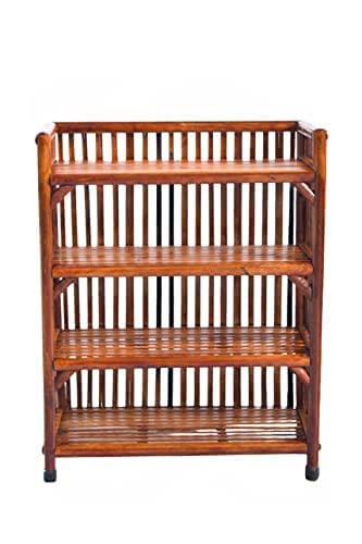Evra Cane Bamboo Clothes Cabinet For Storage Wardrobe, Cloth,Shoe Rack For Storage Organizer And Multipurpose Rack Wooden Storag