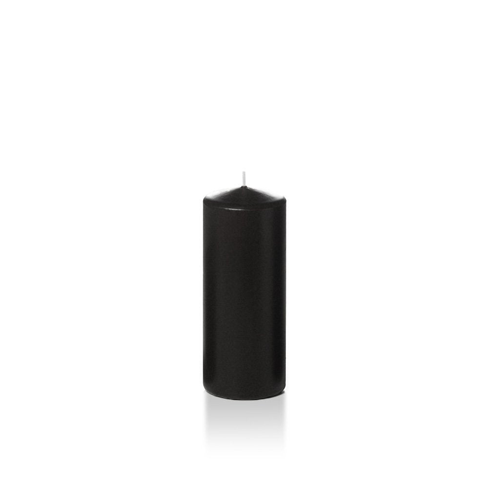 yummi 2.25 x 5 Black Slim Round Pillar Candles - 4 per Pack