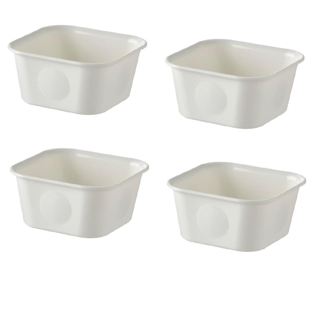Ikea Nojig Drawer Organiser Set, 10X10X5 Cm, White Plastic Storage Box, Pack Of 4