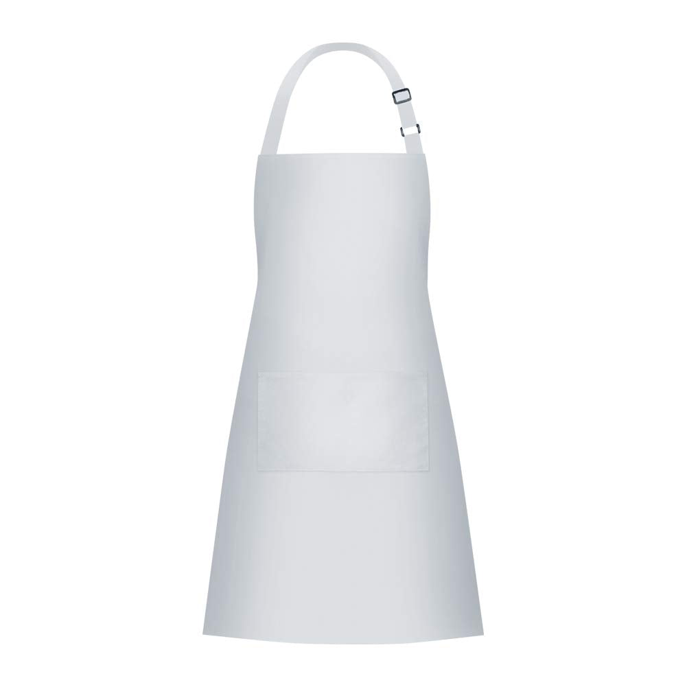 Jubatus 1 Pack Bib Aprons With 2 Pockets Cooking Chef Kitchen Apron For Women Men, White