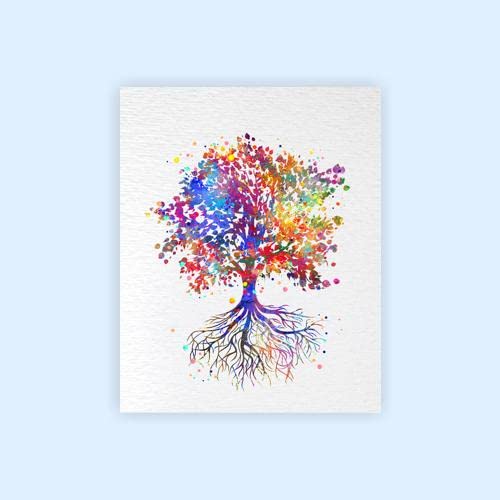 Dignovel Studios 8X10 Unframed Tree Nature Love Watercolor Art Print Poster Archival Fine Art N338