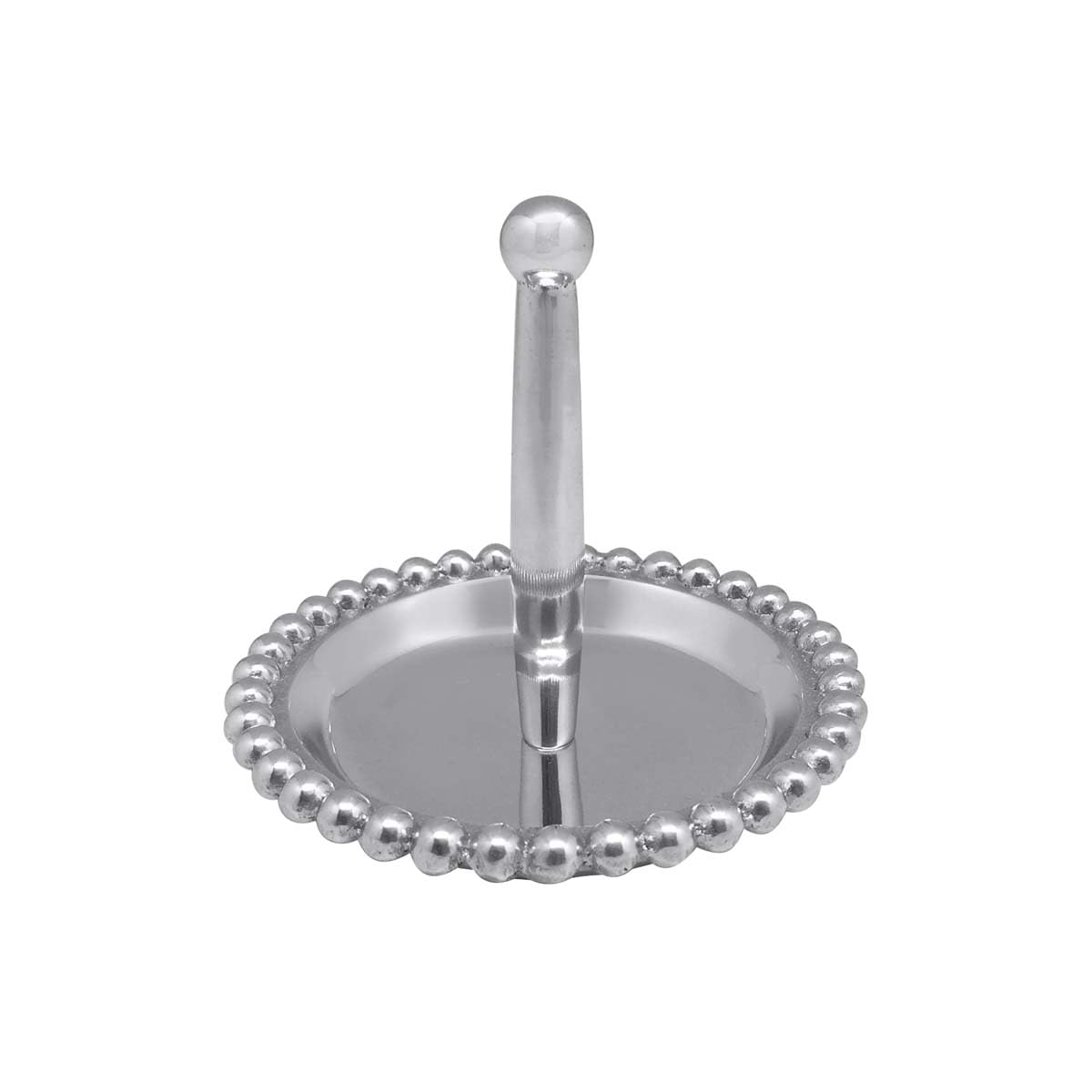 Mariposa Beaded Ring Dish New, Silver, 4''