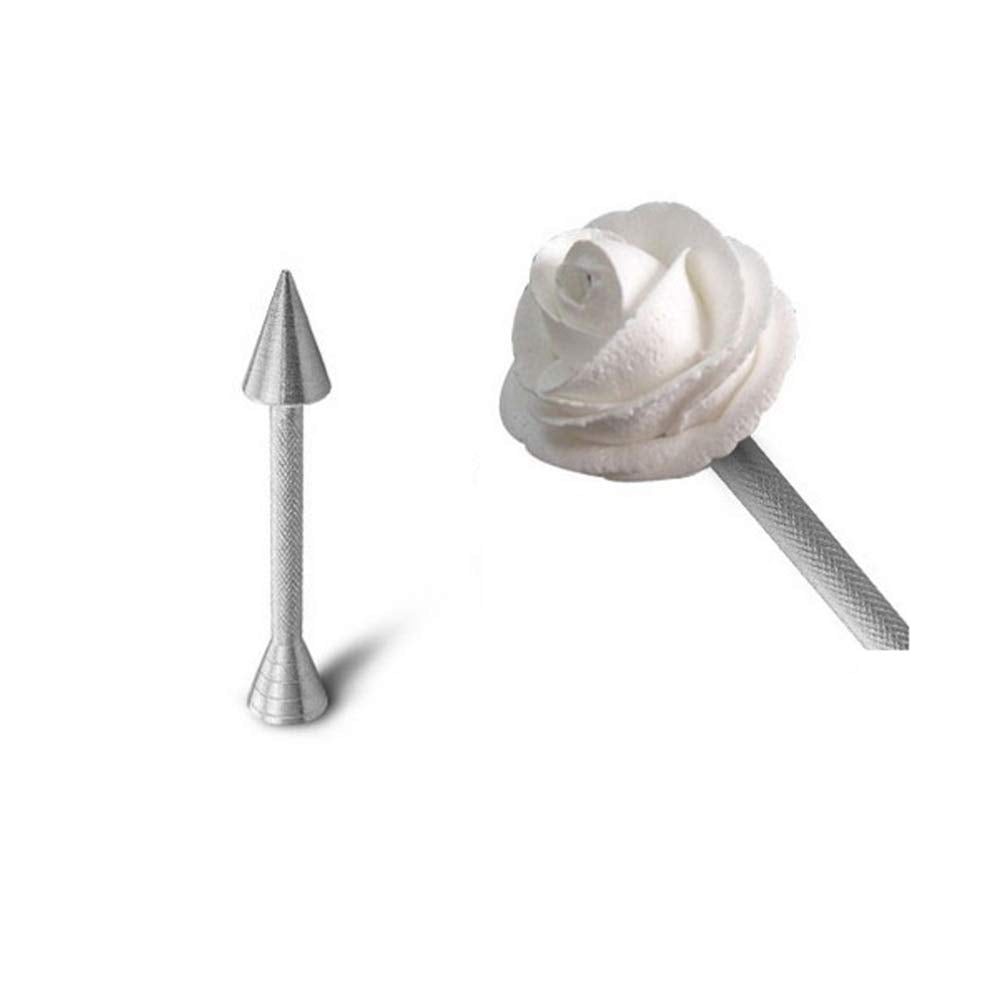 Yardwe Cupcakes 3Pcs Aluminium Alloy Flower Nail Baking Pastry Cone Holder Cake Piping Rod Icing Rose Sticks Cake Decoration Too