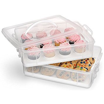 White 2-Layer Cupcake And Cookie Carrier