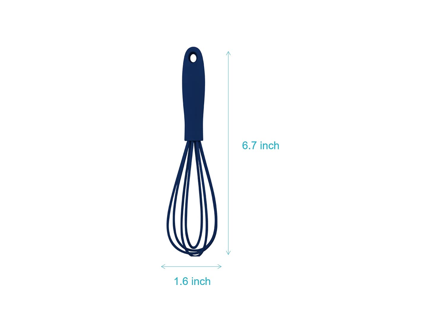 WinAimer Mini Silicone Whisk Set - 3 Pcs Colorful Egg Beaters, 6.7" x 1.6", Pink/Blue/White Kitchen Utensils for Cooking