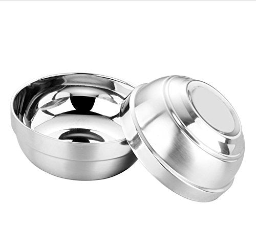 Sunrise Mirror Polished Double-Wall Insulated Stainless Steel Soup Bowl (Pack Of 2) (32 Oz) Kitchen Supply