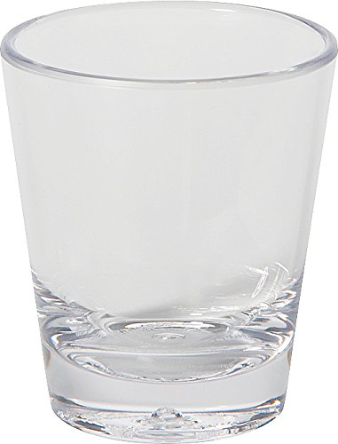 Carlisle FoodService Products Alibi Round Glass Clear Glass for Restaurants  Catering  Kitchens  Plastic  1.8 Ounces  Clear