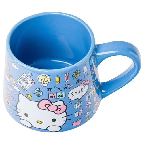 Silver Buffalo Sanrio Hello Kitty Back To School Tapered Pottery Mug, 14 Ounces