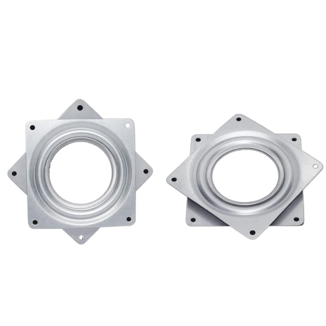 4 Pack 3 Inch Lazy Susan Hardware, Square Metal Turntable Bearings, 120Lbs Capacity Steel Rotating Bearing Swivel Plate For Serv