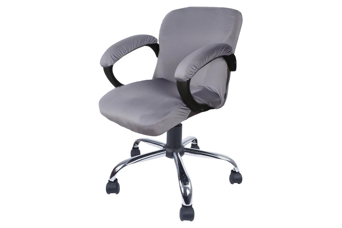 The Furnishing Tree Spandex Office Chair Cover With Handle Cover Grey Set Of 1