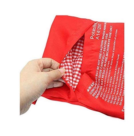 4 Pcs Red Potato Microwave Pouch Reusable Cooker Bag Cooker For Potatoes Corn Cobs Yams Just In 4 Minutes (Red 10 Inch X 8 Inch)
