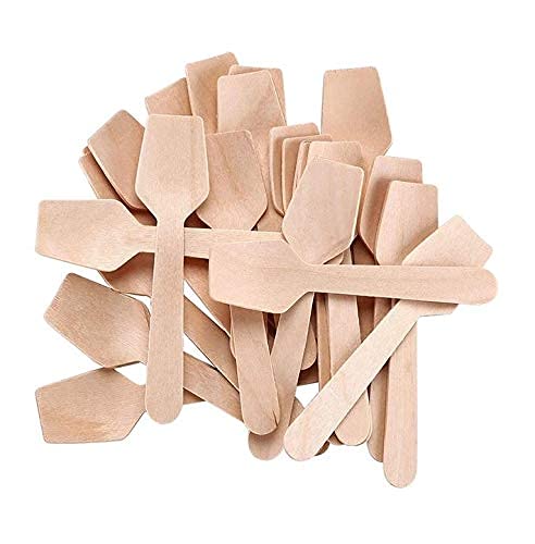 G 1 Disposable Wooden Spoon Square End 95 Mm | Mini Taster Spoon | Ice Cream Spoon | Pastry Spoon | Eco Friendly And Bio Degrada