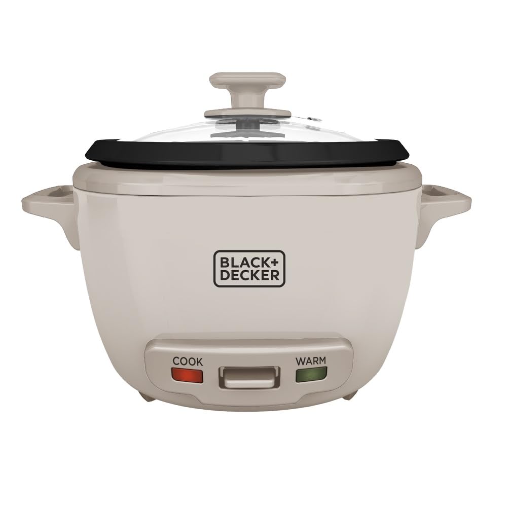 BLACK+DECKER 16Cup Rice Cooker with Steaming Basket, Baked Stone