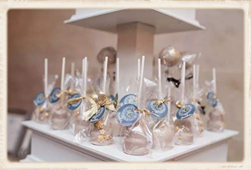 100 Cake Pop Bags 4W''X2D''X8H'' Bottom Gusseted Clear Poly Favor - For Large Size Cake Pops