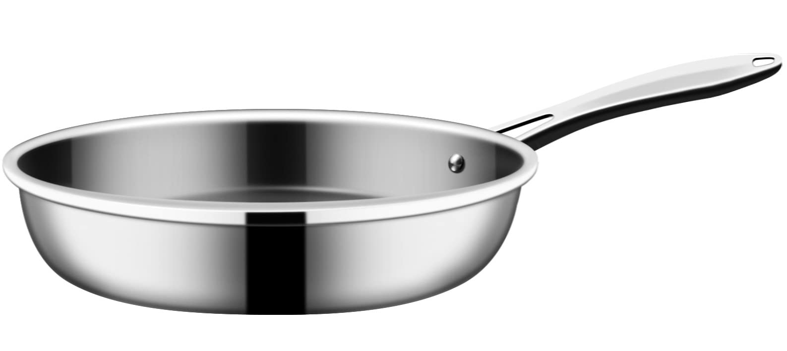 Nuwave Designs- 12'' Fry Pan, Skillet, Even-Heating Technology, 3 Layer 18/10 Stainless Steel, Tri-Ply & Heavy-Duty Construction
