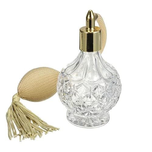 80Ml Clear Crystal Vintage Style Perfume Bottle Gold Long Spray Tassels Atomizer Pump Refillable Glass Bottles Makeup Tool