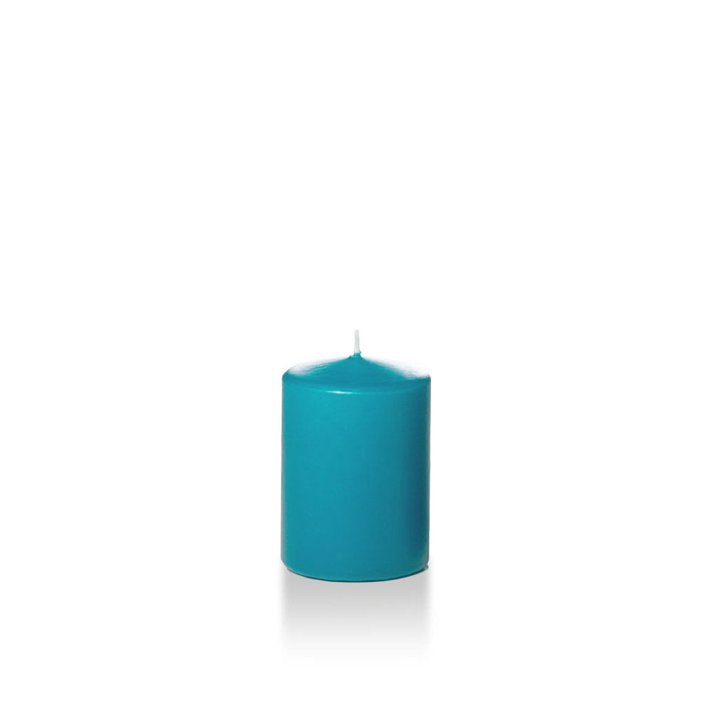 yummi 3 x 4 Turquoise Round Pillar Candles - 3 per Pack