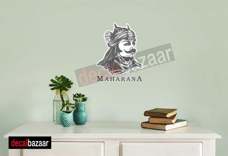 decalbazaar Vinyl Maharana Pratap Singh Glossy Glass Wall Vehicle Sticker, 11 x 8.5 Inches Silver