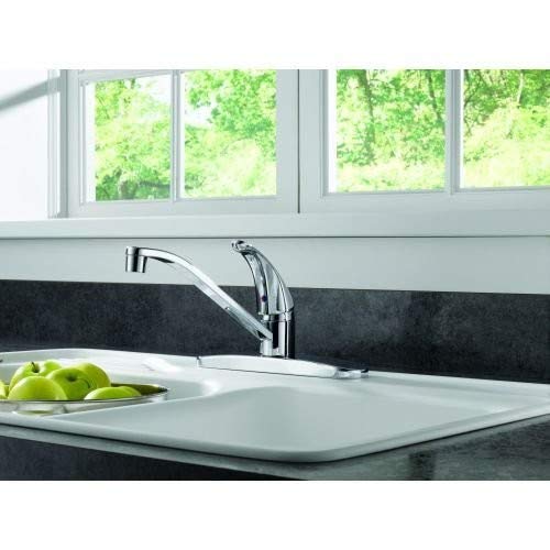 Peerless Core Single-Handle Kitchen Faucet, Brushed Nickel Kitchen Sink Faucet, Single Hole Kitchen Faucet, Stainless P110Lf-Ss