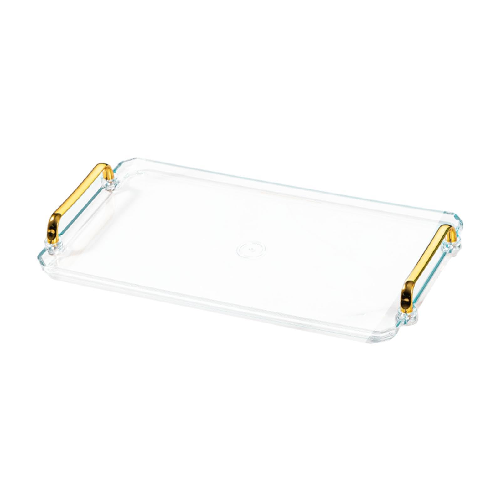 Calandis Serving Tray Rectangular Modern Cosmetic Storage For Desk Coffee Table Hotel L Transparent | Trays | Dinnerware & Servi