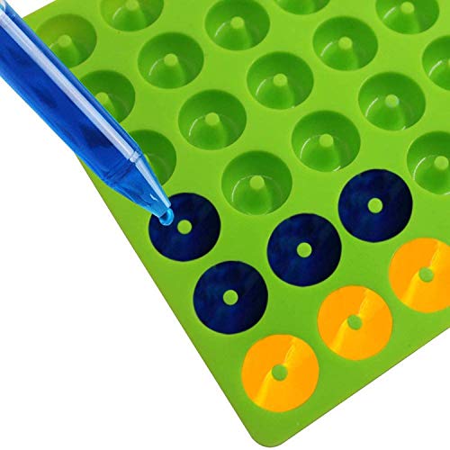 3 Pack Mini Donut Silicone Mold,Liudhpsp Food Grade Silicone Candy Chocolate Jelly Molds With 3 Droppers(Blue,Green,Pink)
