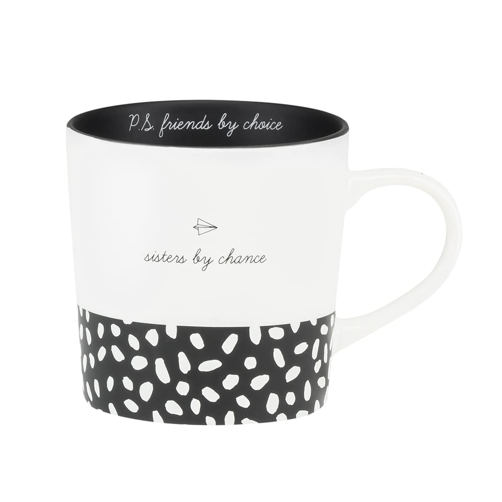 About Face Designs Noted Collection - Hand-Drawn Designer Bone China Mug, 18-Ounce, Sister'S By Chance