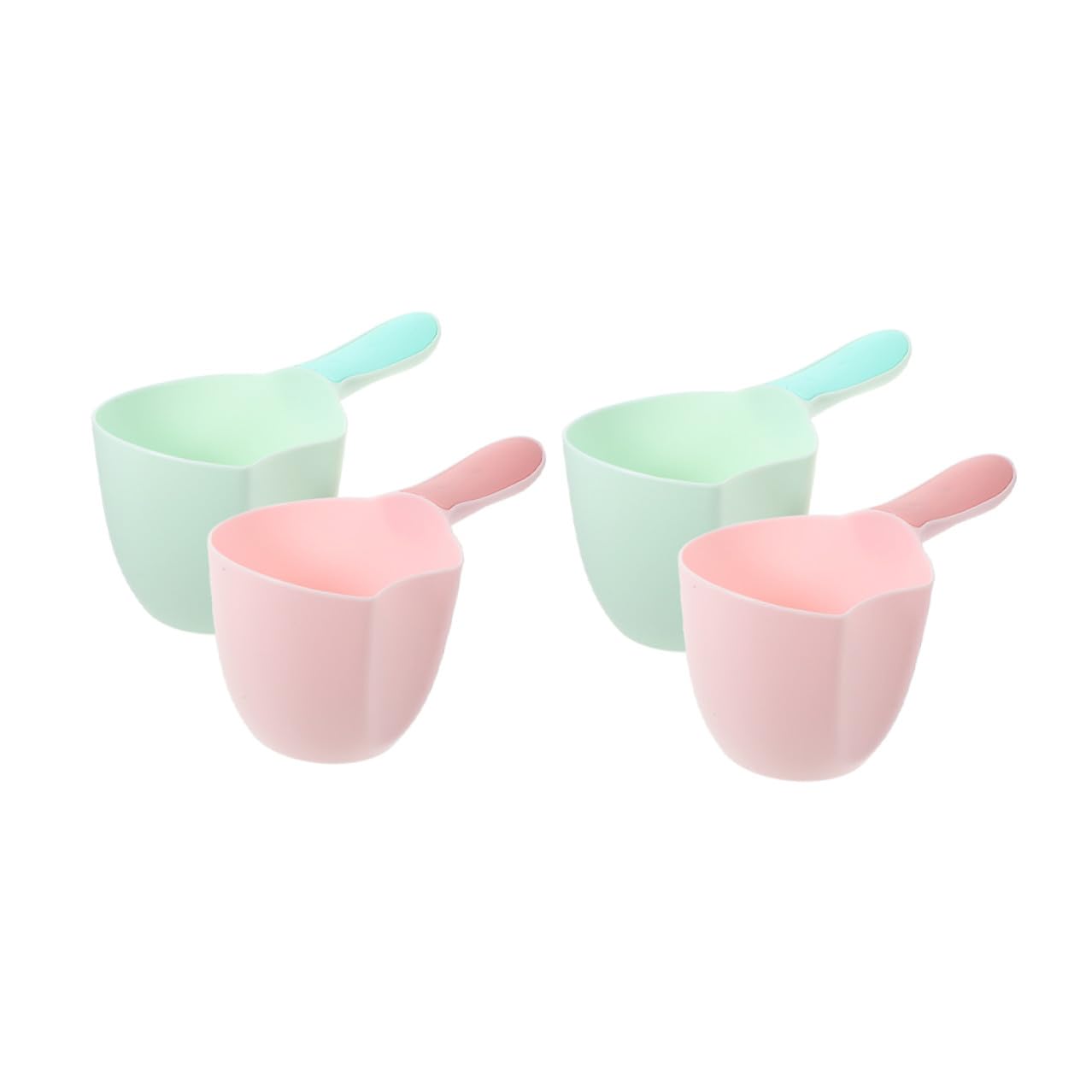 OSOLADY 4pcs Plastic Bath Water Ladle with Handle Kitchen Water Scoop for Shampoo and Bathing in Light Pink and Light Green for 