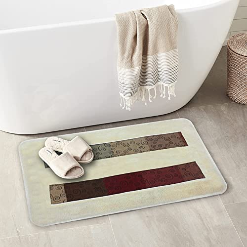 Zahari Home Miramar Bathroom Rug Luxury Bath Rug Washable Beautiful Shower Mat Unique Design Stylish Multi Color Bath Bath Rug S