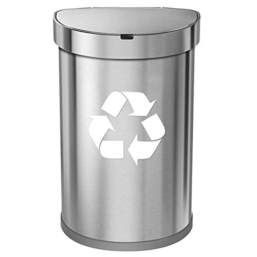 Ignixia (2 Pack) Recycle Sticker For Trash Can To Organize Garbage Containers, Recycle Bin Decal Plotter Cut Vinyl Recycle Symbo