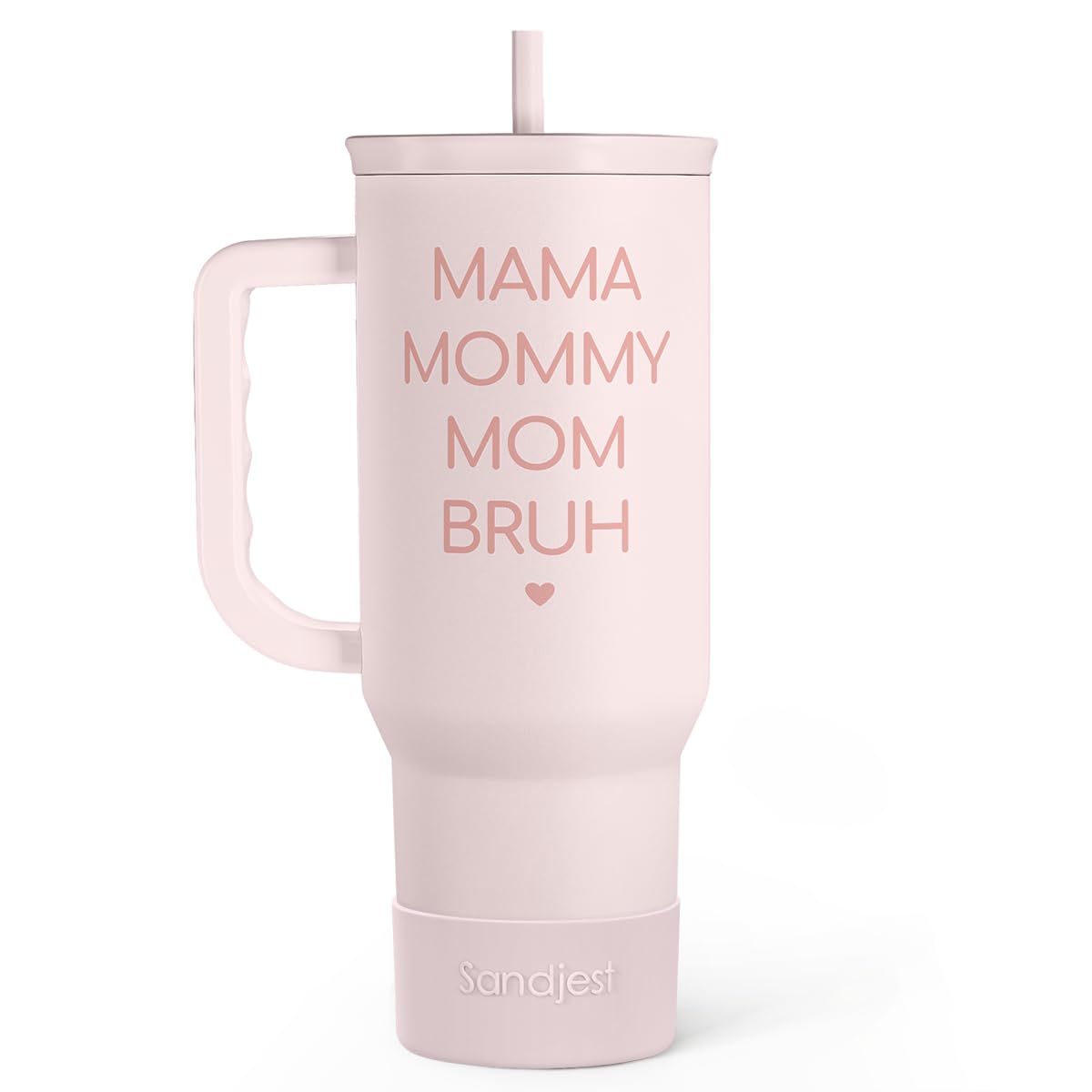 Gift for Mom - Mama Mommy Mom Bruh Stainless Steel Tumbler with Handle, Travel Coffee Mug for Moms - Gifts for Birthday Christma