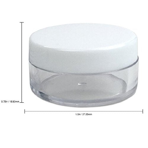 (Quantity: 20 Pieces) Beauticom 10G/10Ml Round Clear Jars With White Lids For Small Jewelry, Holding/Mixing Paints, Art Accessor