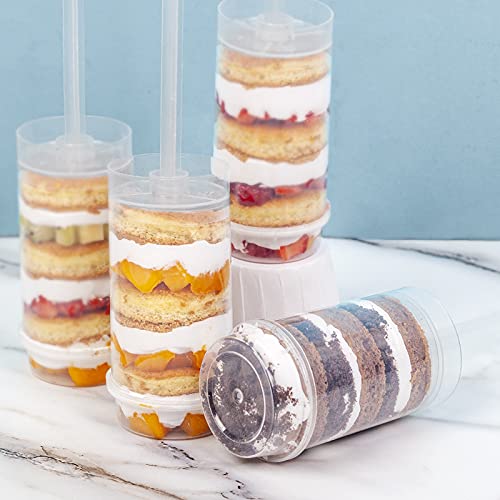ihomecooker Clear Push-Up Cake Pop Shooter (Push Pops) Plastic Containers with Lids  Base & Sticks  Pack of 80(80 pack)